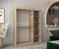 Šatní skřín s posuvnými dveřmi a zrcadlem TORINO 150cm sonoma / černá